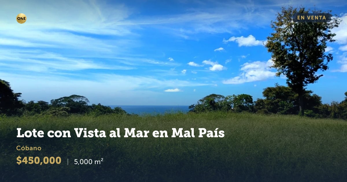 Lot for sale in Mal País, Puntarenas