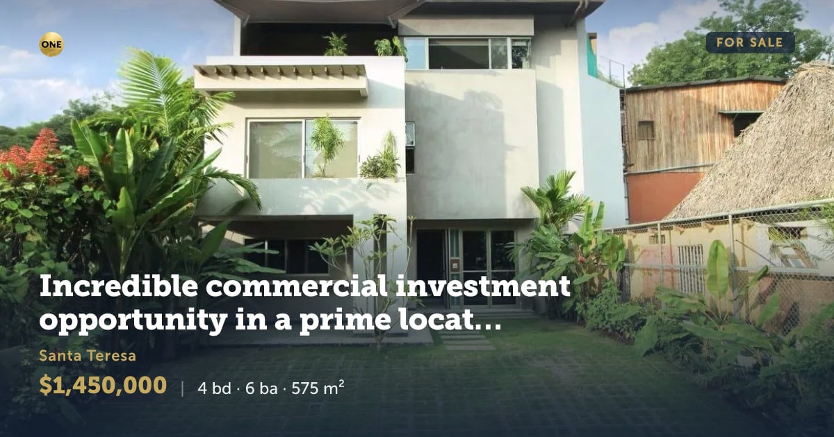 Commercial property for sale in Santa Teresa, Puntarenas